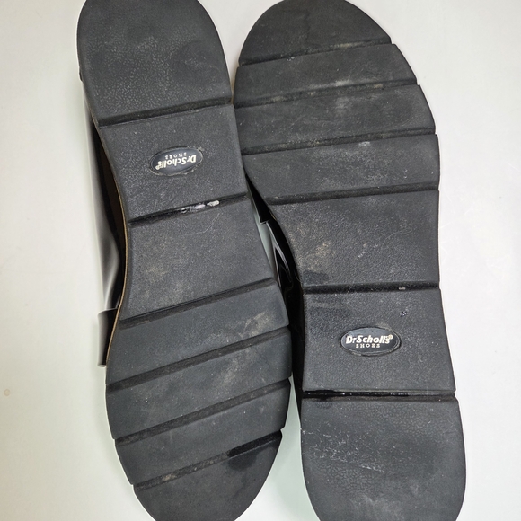 Dr. Scholl's Black Suede Patent Leather Slip On Flat Wedge Women's 9.5 Shoe B1 - Picture 6 of 7